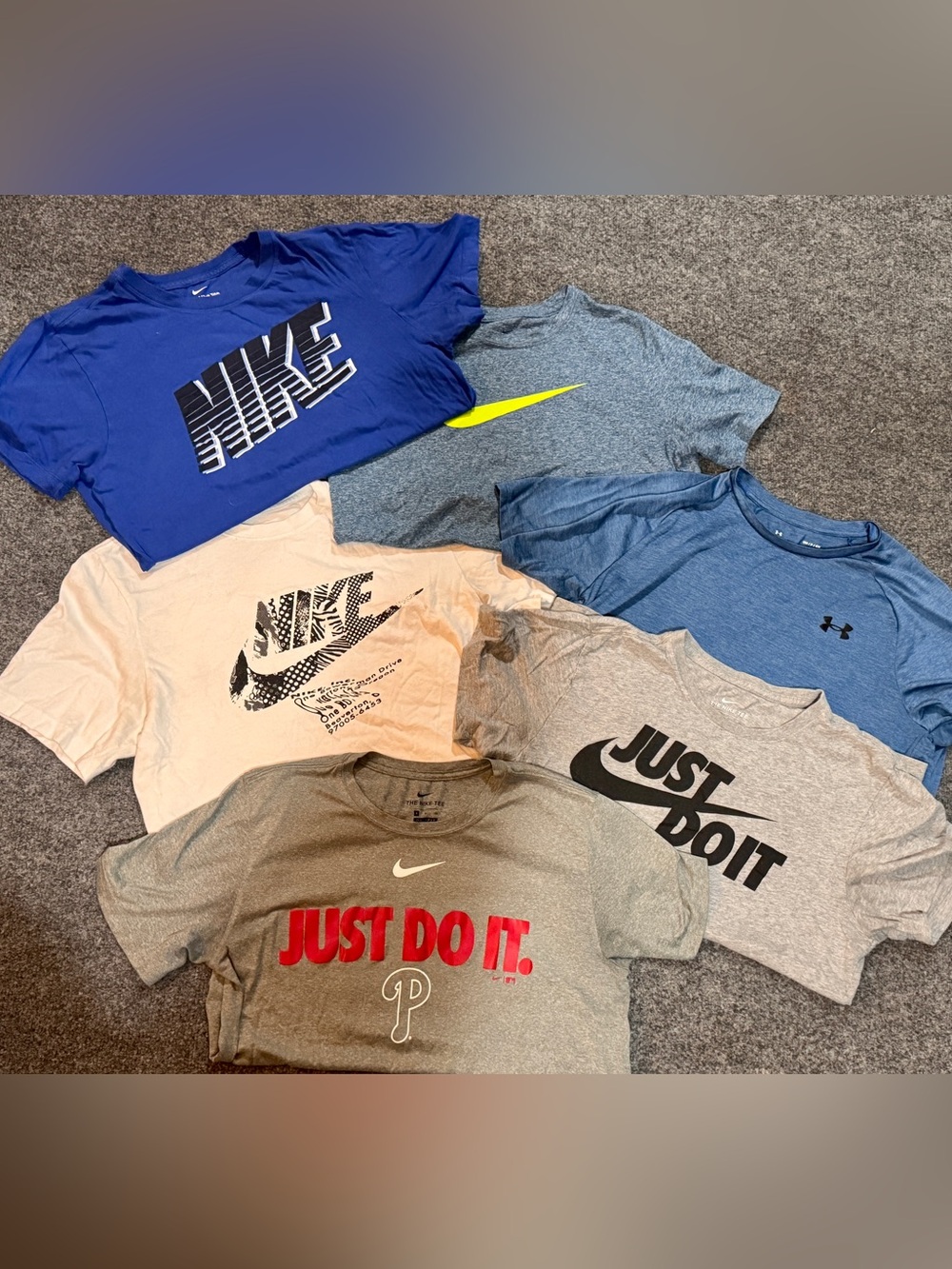 Nike Under Armour Young Men Sz Small Lot Of 6 T-Shirts Short Sleeve Summer Shirt